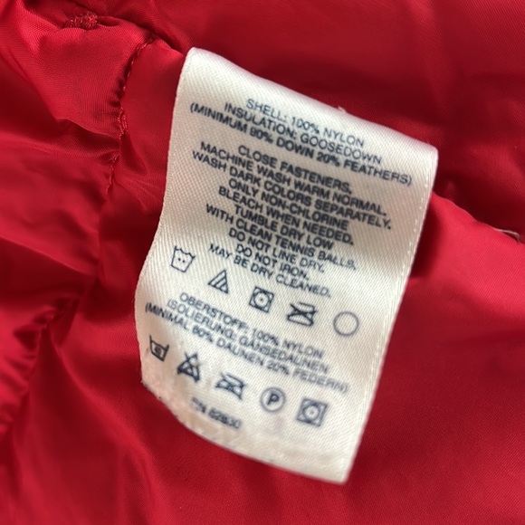 Lands End Red Down Fill Snap-Up Puffer Vest Jacket - Size Medium - Picture 8 of 9